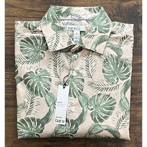 Bar III Men's Medium 15-15.5 32/33 Slim Fit Long Sleeve Shirt Tropical Print NEW